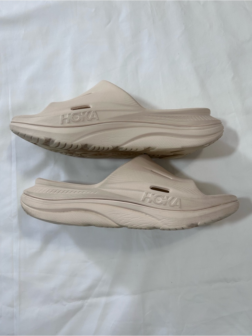 HOKA Beige Ora Recovery Slide,W7 - Picture 10 of 16